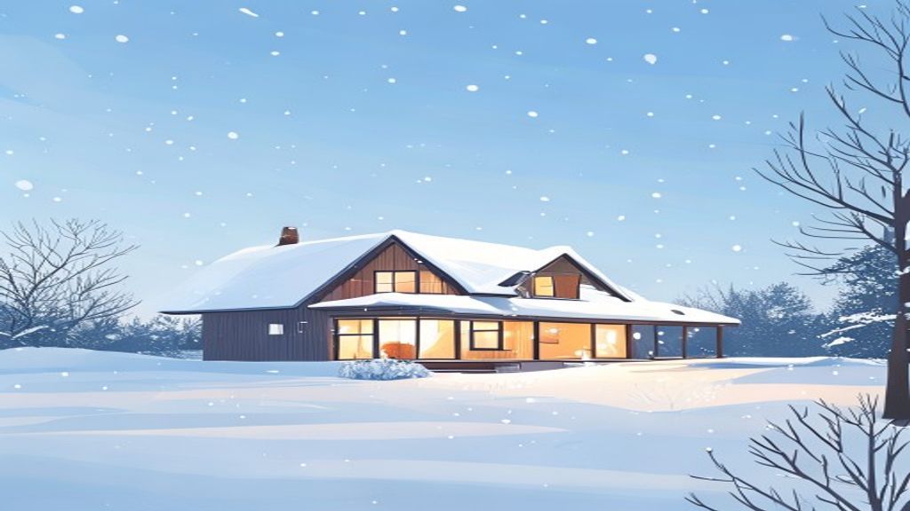 冬の小樽で戸建て賃貸を探すイメージイラスト
